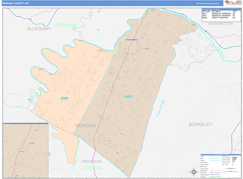 Morgan County, WV Digital Map Color Cast Style