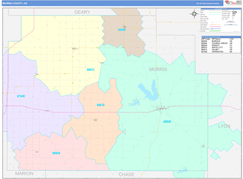 Morris County, KS Digital Map Color Cast Style