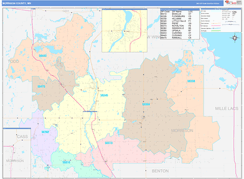 Morrison County, MN Digital Map Color Cast Style