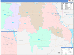 Morton County, ND Digital Map Color Cast Style