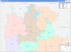 Murray County, MN Digital Map Color Cast Style