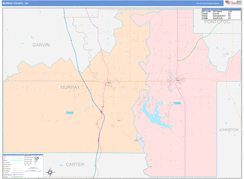 Murray County, OK Digital Map Color Cast Style