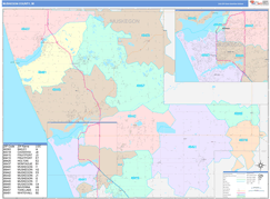 Muskegon County, MI Digital Map Color Cast Style