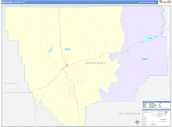 Musselshell County, MT Digital Map Color Cast Style