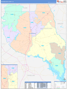 Nacogdoches County, TX Digital Map Color Cast Style