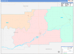 Nance County, NE Digital Map Color Cast Style