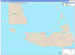 Nantucket County, MA Digital Map Color Cast Style
