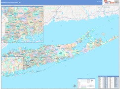 Nassau-Suffolk County, NY Digital Map Color Cast Style