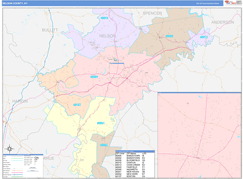 Nelson County, KY Digital Map Color Cast Style