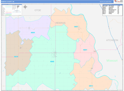 Nemaha County, NE Digital Map Color Cast Style