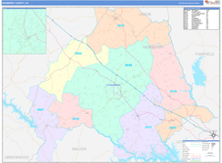 Newberry County, SC Digital Map Color Cast Style