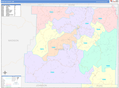 Newton County, AR Digital Map Color Cast Style