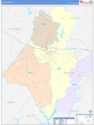 Newton County, GA Digital Map Color Cast Style