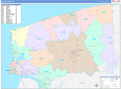 Niagara County, NY Digital Map Color Cast Style