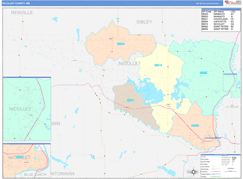 Nicollet County, MN Digital Map Color Cast Style