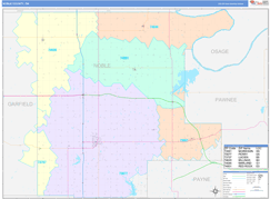 Noble County, OK Digital Map Color Cast Style