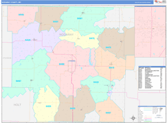 Nodaway County, MO Digital Map Color Cast Style