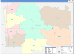 Norman County, MN Digital Map Color Cast Style