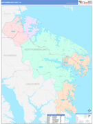 Northumberland County, VA Digital Map Color Cast Style