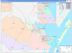 Nueces County, TX Digital Map Color Cast Style