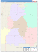 O'Brien County, IA Digital Map Color Cast Style