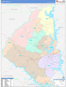 Oconee County, SC Digital Map Color Cast Style