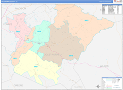 Oglethorpe County, GA Digital Map Color Cast Style