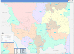 Okanogan County, WA Digital Map Color Cast Style