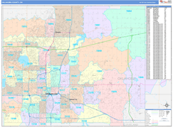 Oklahoma County, OK Digital Map Color Cast Style