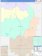 Okmulgee County, OK Digital Map Color Cast Style