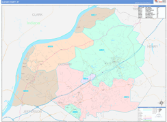 Oldham County, KY Digital Map Color Cast Style