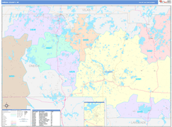 Oneida County, WI Digital Map Color Cast Style