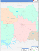 Orange County, IN Digital Map Color Cast Style