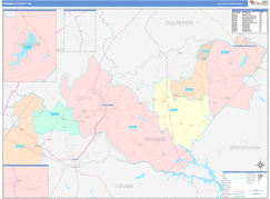 Orange County, VA Digital Map Color Cast Style