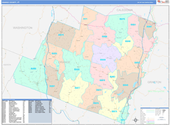 Orange County, VT Digital Map Color Cast Style