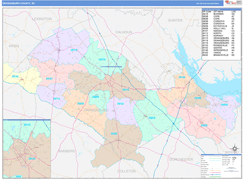 Orangeburg County, SC Digital Map Color Cast Style
