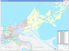 Orleans Parish (County), LA Digital Map Color Cast Style