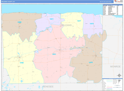 Orleans County, NY Digital Map Color Cast Style