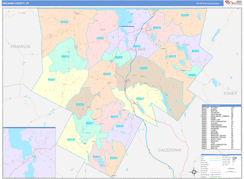 Orleans County, VT Digital Map Color Cast Style