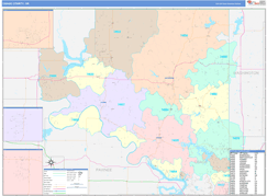Osage County, OK Digital Map Color Cast Style