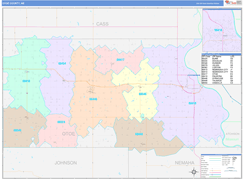 Otoe County, NE Digital Map Color Cast Style