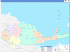 Ottawa County, OH Digital Map Color Cast Style