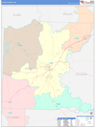 Ouachita County, AR Digital Map Color Cast Style