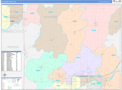 Outagamie County, WI Digital Map Color Cast Style