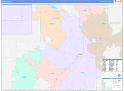 Owen County, IN Digital Map Color Cast Style