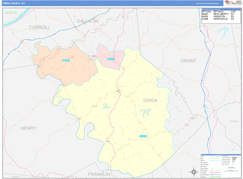 Owen County, KY Digital Map Color Cast Style