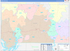 Ozark County, MO Digital Map Color Cast Style