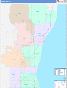 Ozaukee County, WI Digital Map Color Cast Style