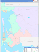Pacific County, WA Digital Map Color Cast Style