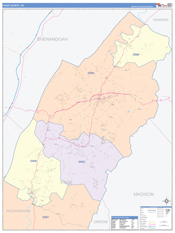 Page County, VA Digital Map Color Cast Style